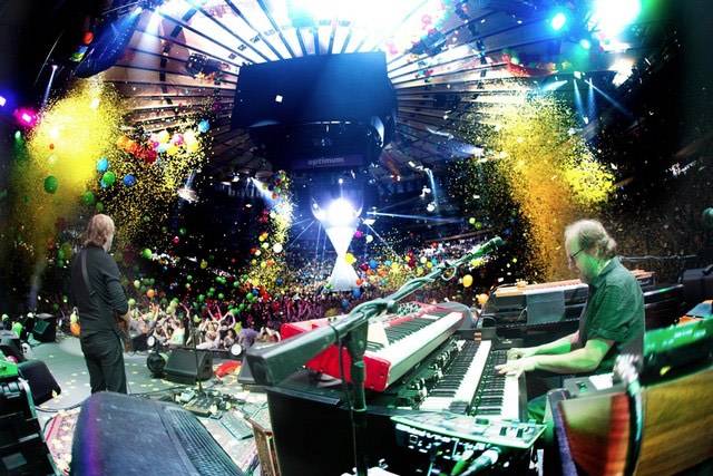 A current photo of Phish from their recent performance at Madison Square Garden on New Year's Eve.
